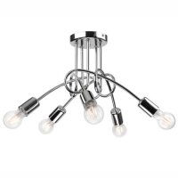Deckenleuchte 5xE27 Chrom Modern Wohnzimmer Metall