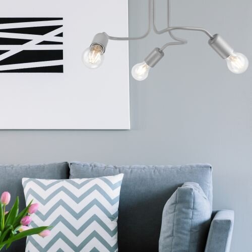 Deckenleuchte Silber Metall Modern 3-flmg Lampe