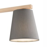 Deckenleuchte Grau Holz Stoff Metall Wohnzimmer