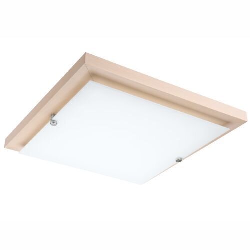 LED Deckenleuchte Weiß Holz quadratisch Wohnzimmer