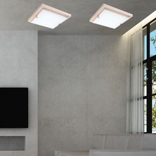LED Deckenleuchte ERIN Weiß eckig Wohnzimmer