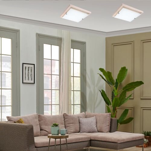 LED Deckenleuchte ERIN Weiß eckig Wohnzimmer