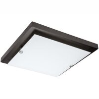 LED Deckenleuchte Braun Holz eckig Wohnzimmer