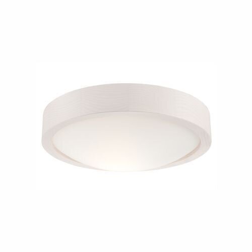 Deckenlampe rund Ø 27 cm Holz Glas blendarm Weiß