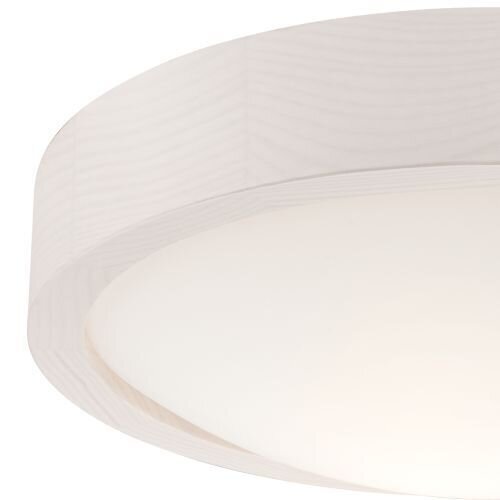Deckenlampe rund Ø 27 cm Holz Glas blendarm Weiß