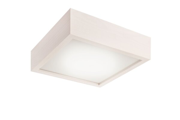 LED Deckenleuchte Weiß Holz Wohnzimmer quadratisch