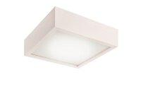 LED Deckenleuchte Wei&szlig; Holz Wohnzimmer quadratisch