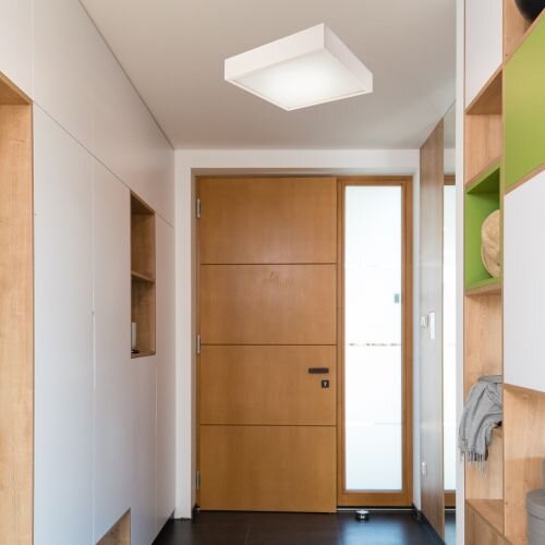 Deckenleuchte Weiß Holz Wohnzimmer quadratisch