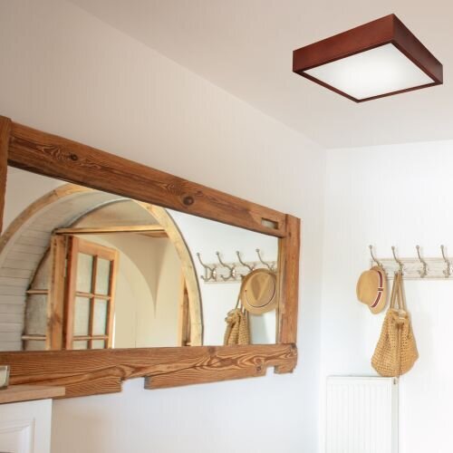 Holz Deckenleuchte eckig Modern Wohnzimmer