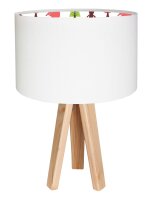 Tischlampe Weiß Bunt Holz Dreibein 46cm Kinder