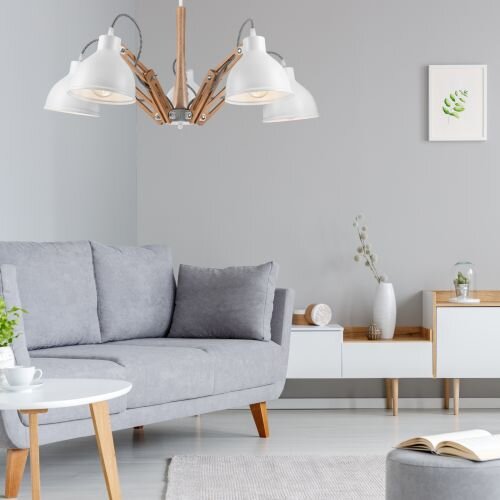 Deckenleuchte Farbig Holz 5-flmg Modern Wohnzimmer