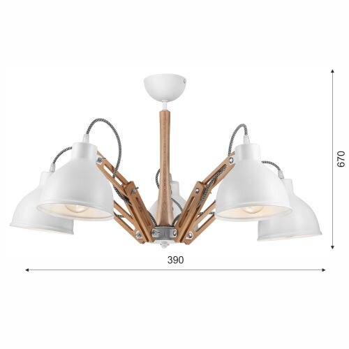 Deckenleuchte Farbig Holz 5-flmg Modern Wohnzimmer