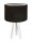 Tischlampe Braun Silber 46cm Holz Dreibein Retro