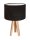 Tischleuchte AIMEE Braun Wei&szlig; Holz 46cm Dreibein Retro