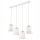 Pendelleuchte Weiß Holz Stoff Metall 4-flmg Lampe