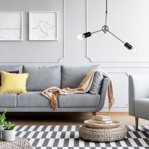 Lampe Wohnzimmer Hängelampe Edelstahl Metall