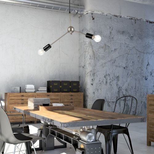 Lampe Wohnzimmer Hängelampe Edelstahl Metall
