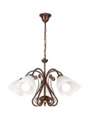 Schirm Pendelleuchte Shabby Braun antik Metall