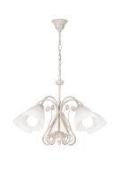 Pendelleuchte Shabby Wei&szlig; Metall 5-flmg Rustikal