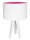 Tischlampe Schirm Holzleuchte Weiß Pink Dreibein Retro