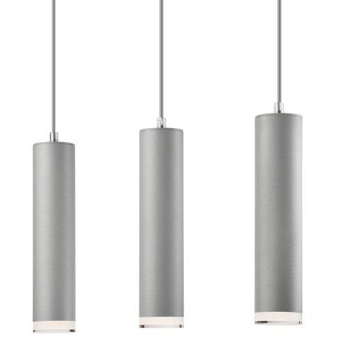 Pendelleuchte in Silber Aluminium 3-flmg Esstisch