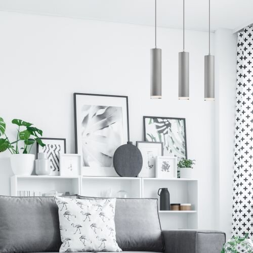 Pendelleuchte in Silber Aluminium 3-flmg Esstisch