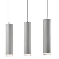 Pendelleuchte in Silber Aluminium 3-flmg Esstisch