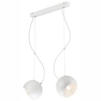 Lampe Wohnzimmer H&auml;ngelampe Wei&szlig; Metall l&auml;nglich