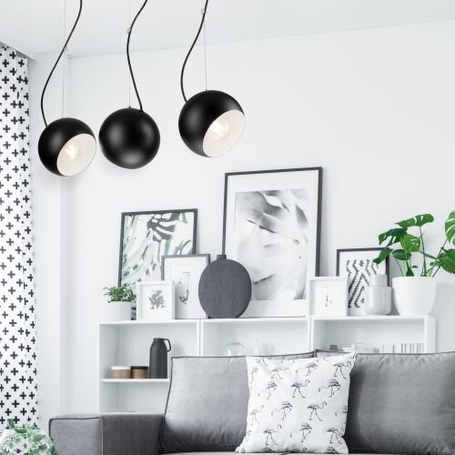 Hängeleuchte Wohnzimmer Modern Schwarz Weiß 3-flmg