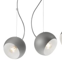 Pendellampe Silber Weiß Metall Esstisch Modern