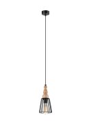 Pendelleuchte Schwarz Holz rund Esstisch Modern