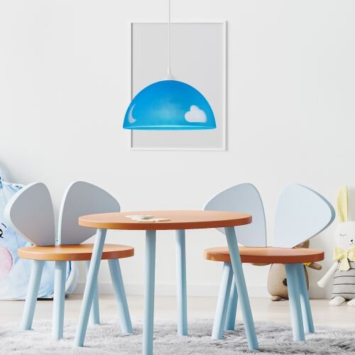 Pendelleuchte Glas Rund Blau Kind Junge farbenfroh