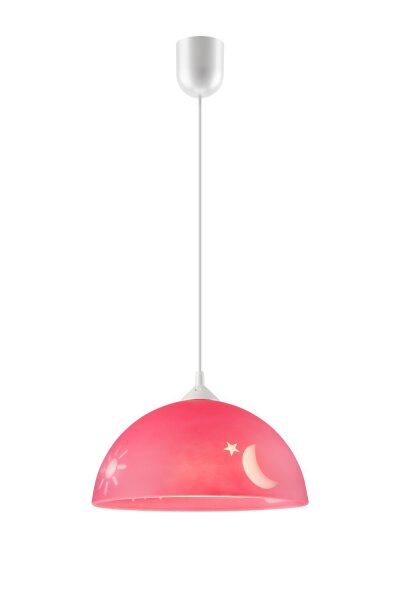 Hängelampe THORLEY Pink rund Kinder Kinderzimmer