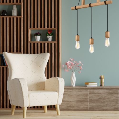 Pendel Hängelampe Holzleuchte Esstisch lang Modern