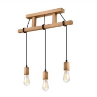 Pendel H&auml;ngelampe Holzleuchte Esstisch lang Modern