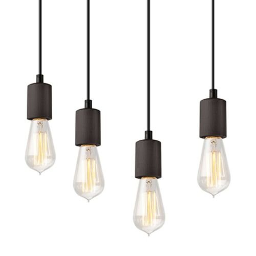 Braun Pendelleuchte Holz 5-flmg lang Esstisch
