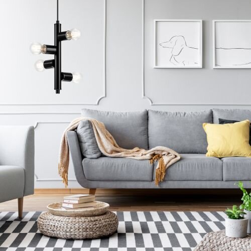 Hängeleuchte Wohnzimmer Modern Schwarz Metall