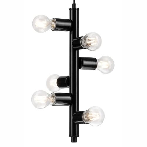 Schwarze Pendelleuchte Metall 6-flmg Esstisch