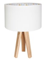 Tischlampe SORAJA Wei&szlig; Rauten Kinder Dreibein 46cm
