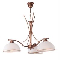 Braune H&auml;ngelampe Metall 3-flmg Jugendstil elegant