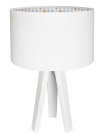 Kinderzimmer Tischlampe M&auml;dchen Wei&szlig; 46cm Holz