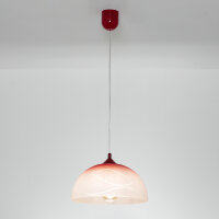 Pendelleuchte Glas Rot Weiß rund Retro Küche...