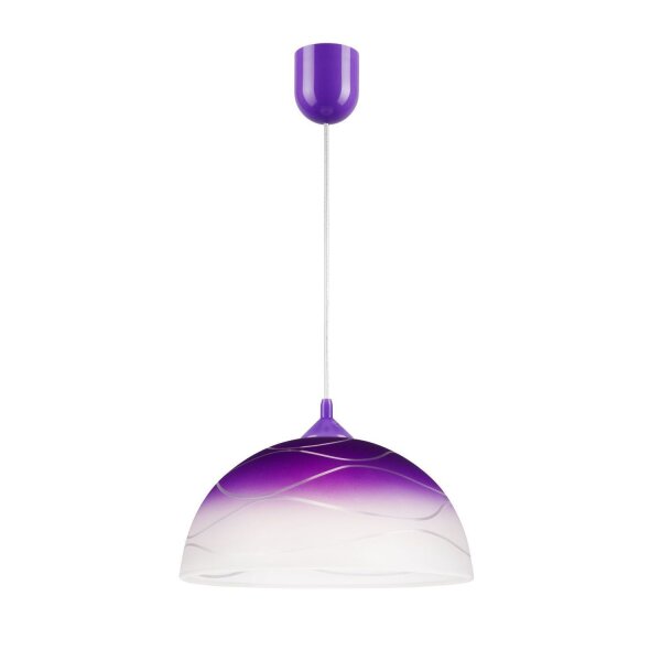 Lila Hängeleuchte Glas rund Retro Esstisch ADANIA