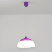 Lila Hängeleuchte Glas rund Retro Esstisch ADANIA