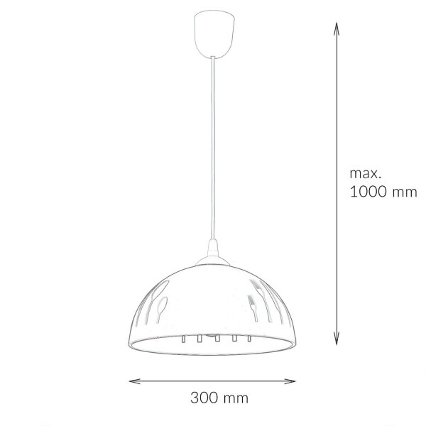 Küchenlampe Retro Glas mit Motiv Ø30cm