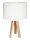Tischleuchte Wei&szlig; Beige Retro 46cm Holz Lampe