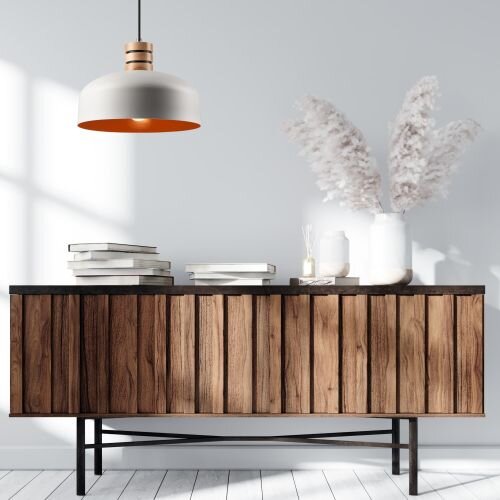 Pendelleuchte TRIXIE Weiß rund Retro Wohnzimmer