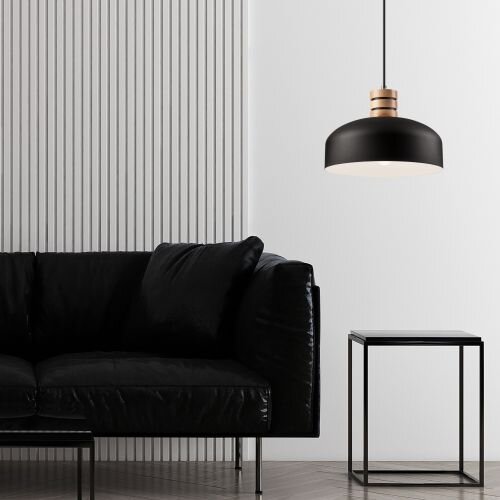 Hängelampe Pendelleuchte Esszimmerlampe Schwarz Holz