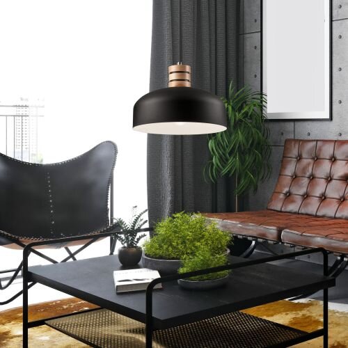 Hängelampe Pendelleuchte Esszimmerlampe Schwarz Holz