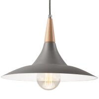 Pendelleuchte Farbig Grau Holz rund Retro Esszimmer